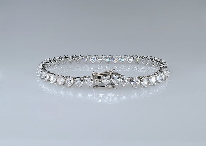 2ct Teardrop Diamond 7 Womens Solid Sterling Silver Tennis Bracelet New Jewelry