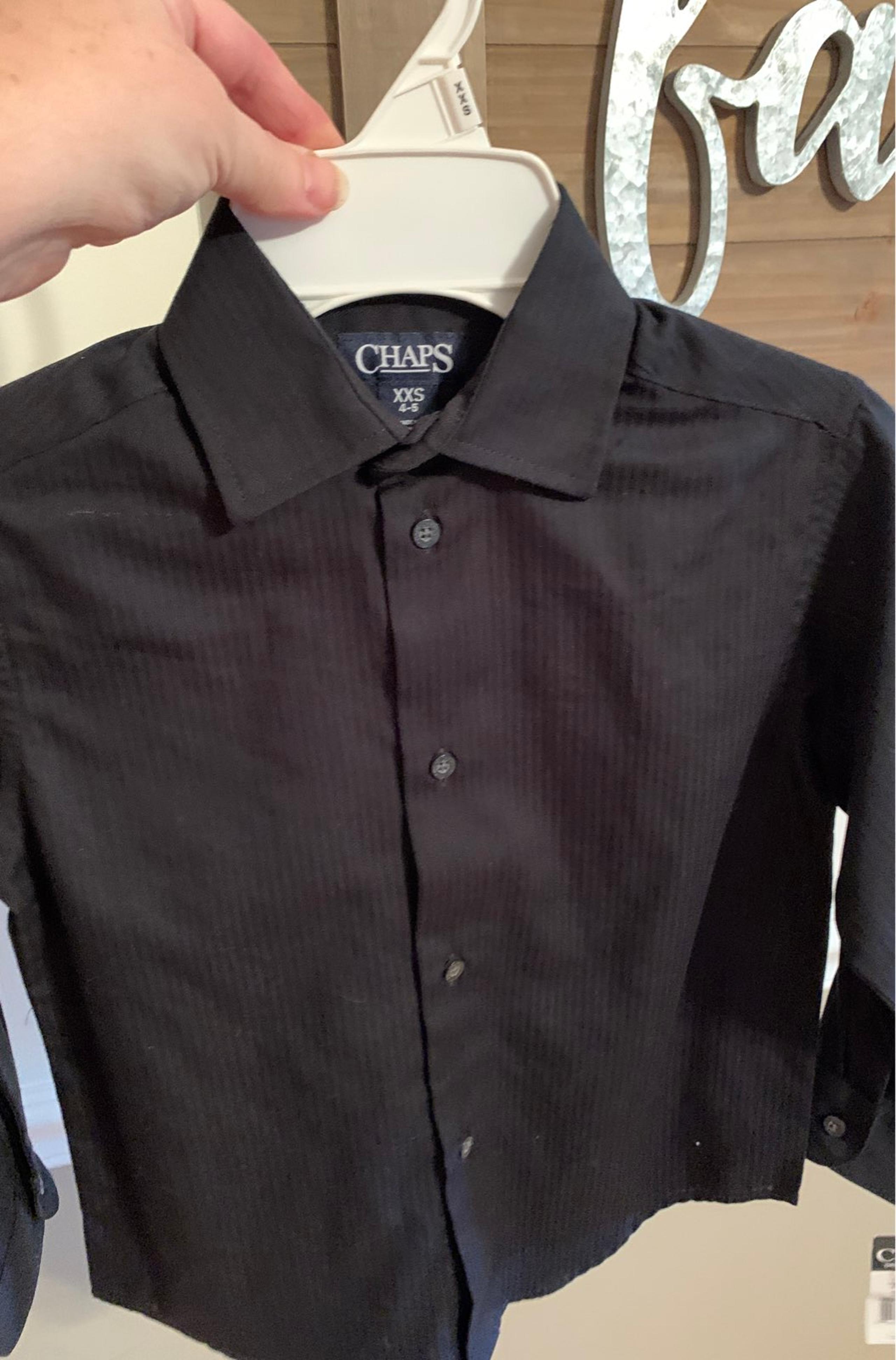 Boys size 4/5 black dress shirt. Chaps!