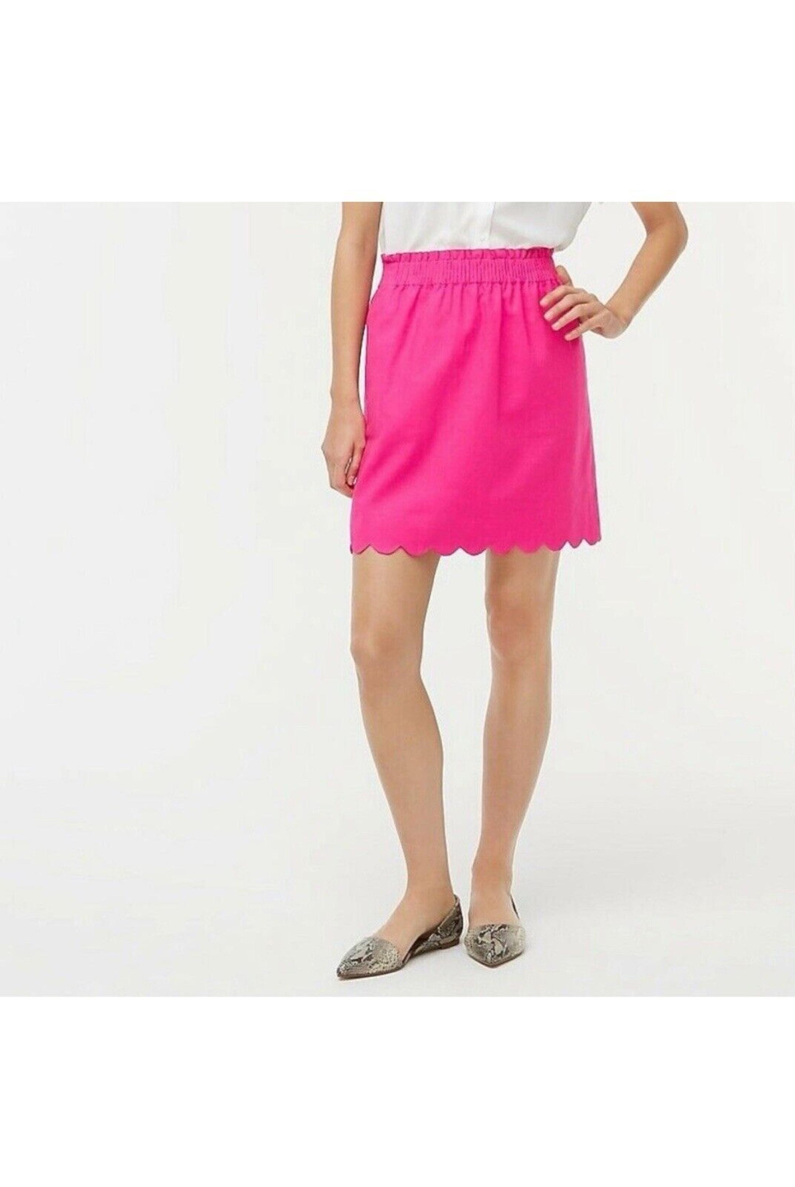 J. Crew Linen Blend Pink Sidewalk Skirt Size 6 NEW