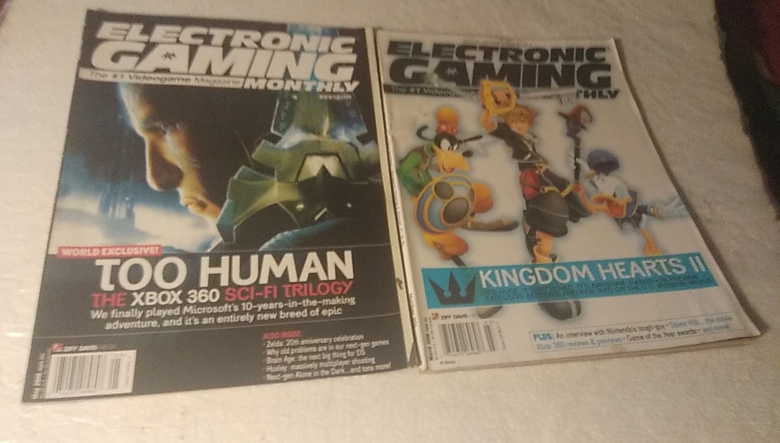 2x EGM Electronic Gaming Monthly Mag #201 +203 2006 Kingdom Hearts 2, Too Human