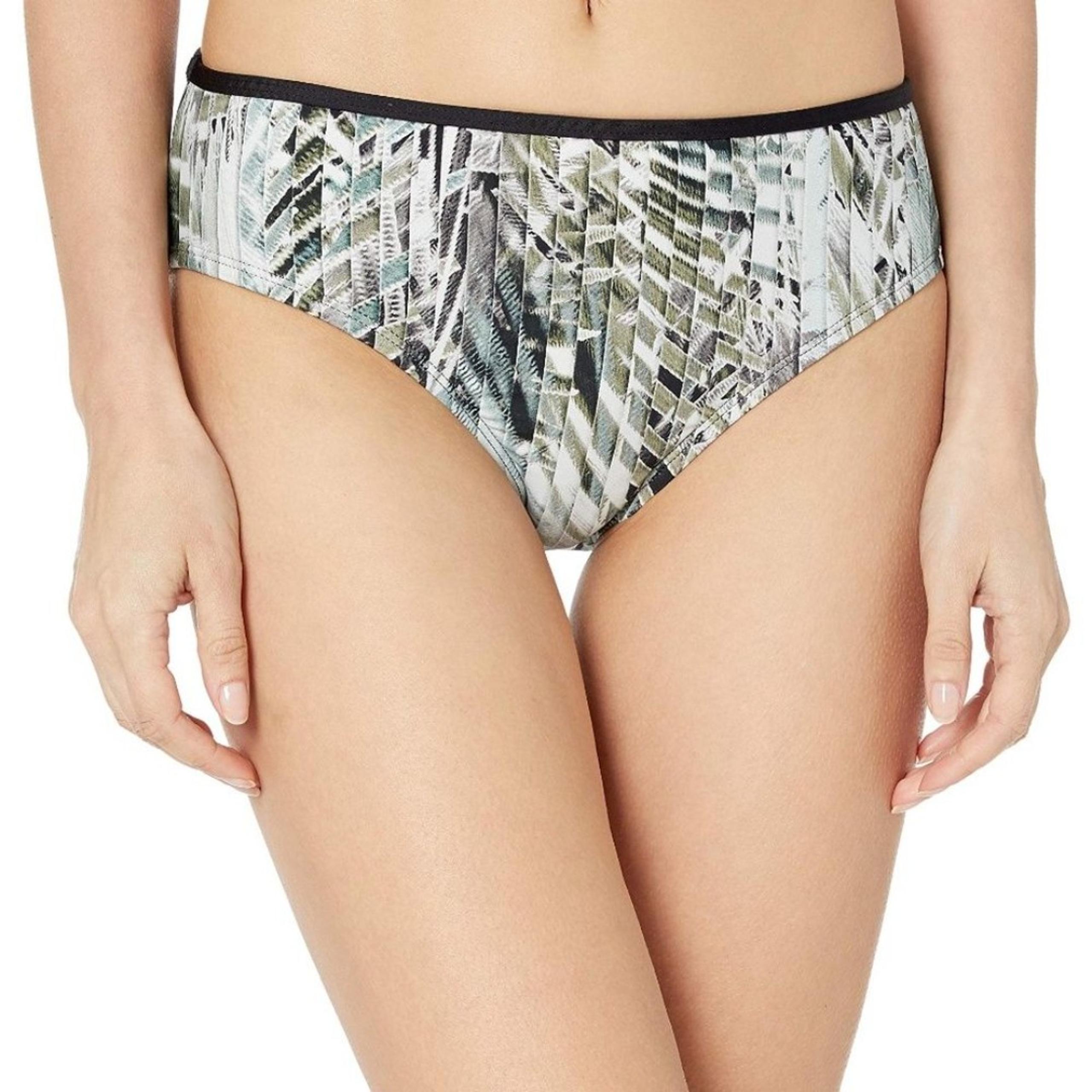 Kenneth Cole Hipster Bikini Swim Bottom Neutral Palm Print XL New with Liner