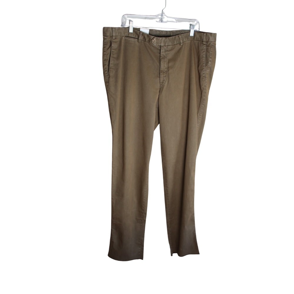 Hiltl NWT Chinos / Casual Pants Size 42 x38 US Doyle In Solid Brown Cotton Blend