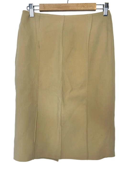 NY Beige Wool Pencil Skirt