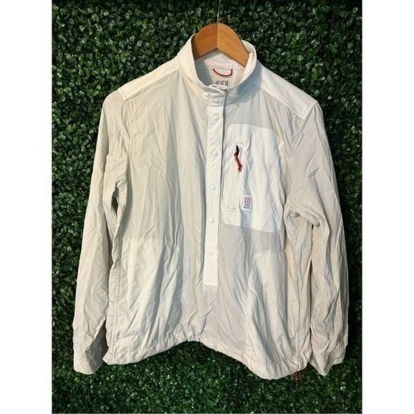Topo Designs Tech Shirt Popover Sz Women's Large Solid Gray Outdoor Hiking