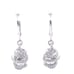 Green & White CZ Dangle Earrings 925