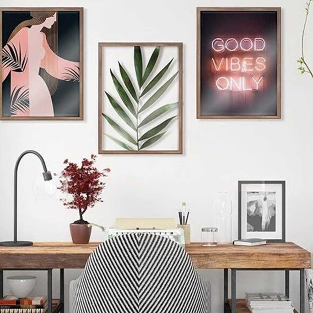 NEW 5F Framed Printed Glass Wall Art 18x24