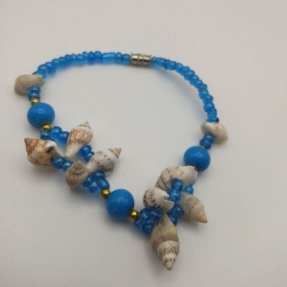 Beaded seashell ocean bracelet