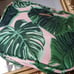 Beverly Hills Hotel Style Pink and Green Palm Leaves Canvas Travel Case