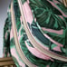 Beverly Hills Hotel Style Pink and Green Palm Leaves Canvas Travel Case