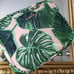 Beverly Hills Hotel Style Pink and Green Palm Leaves Canvas Travel Case