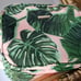 Beverly Hills Hotel Style Pink and Green Palm Leaves Canvas Travel Case