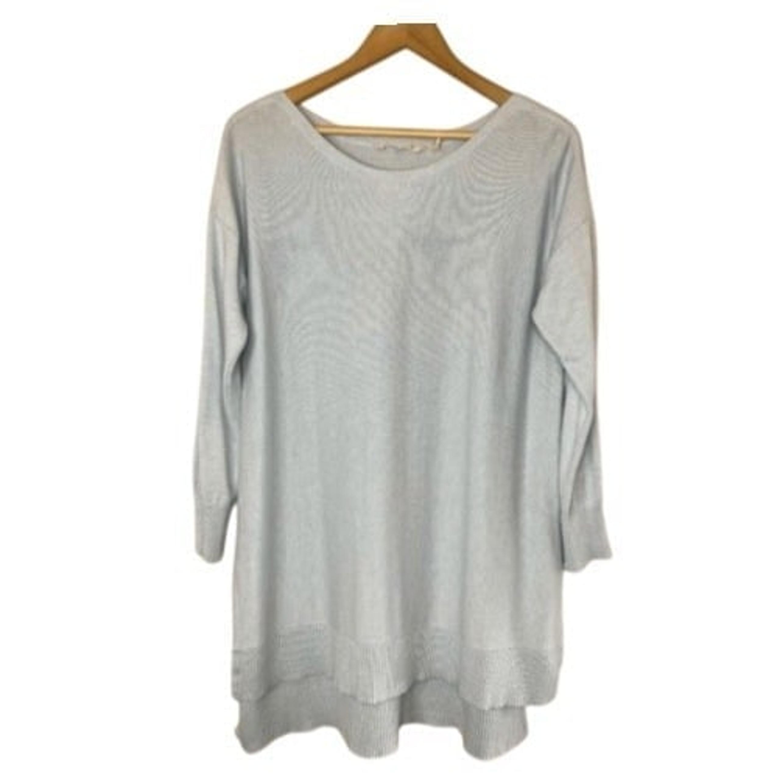 SOFT SURROUNDINGS Light Blue Sweater Tunic, Large