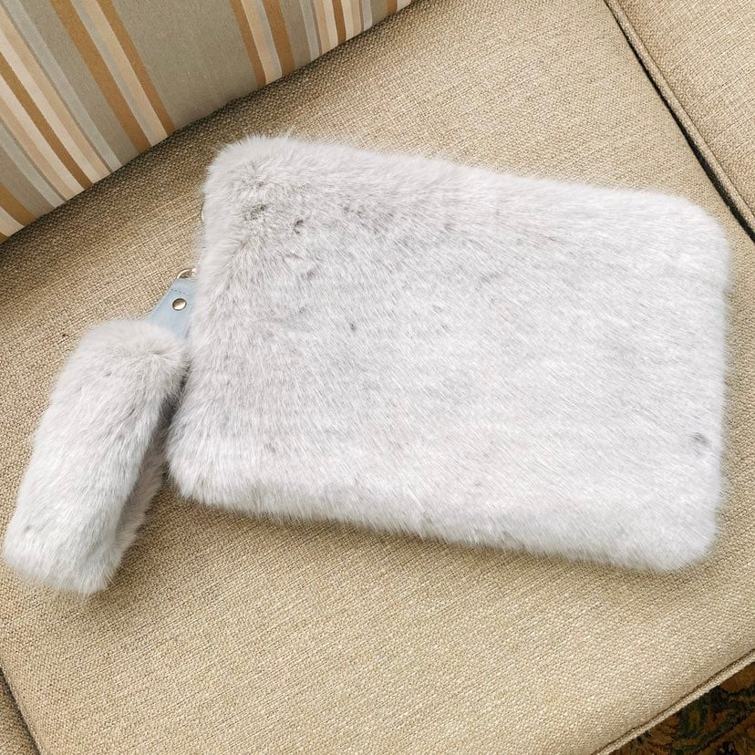Fur shearling pouch wrislet
