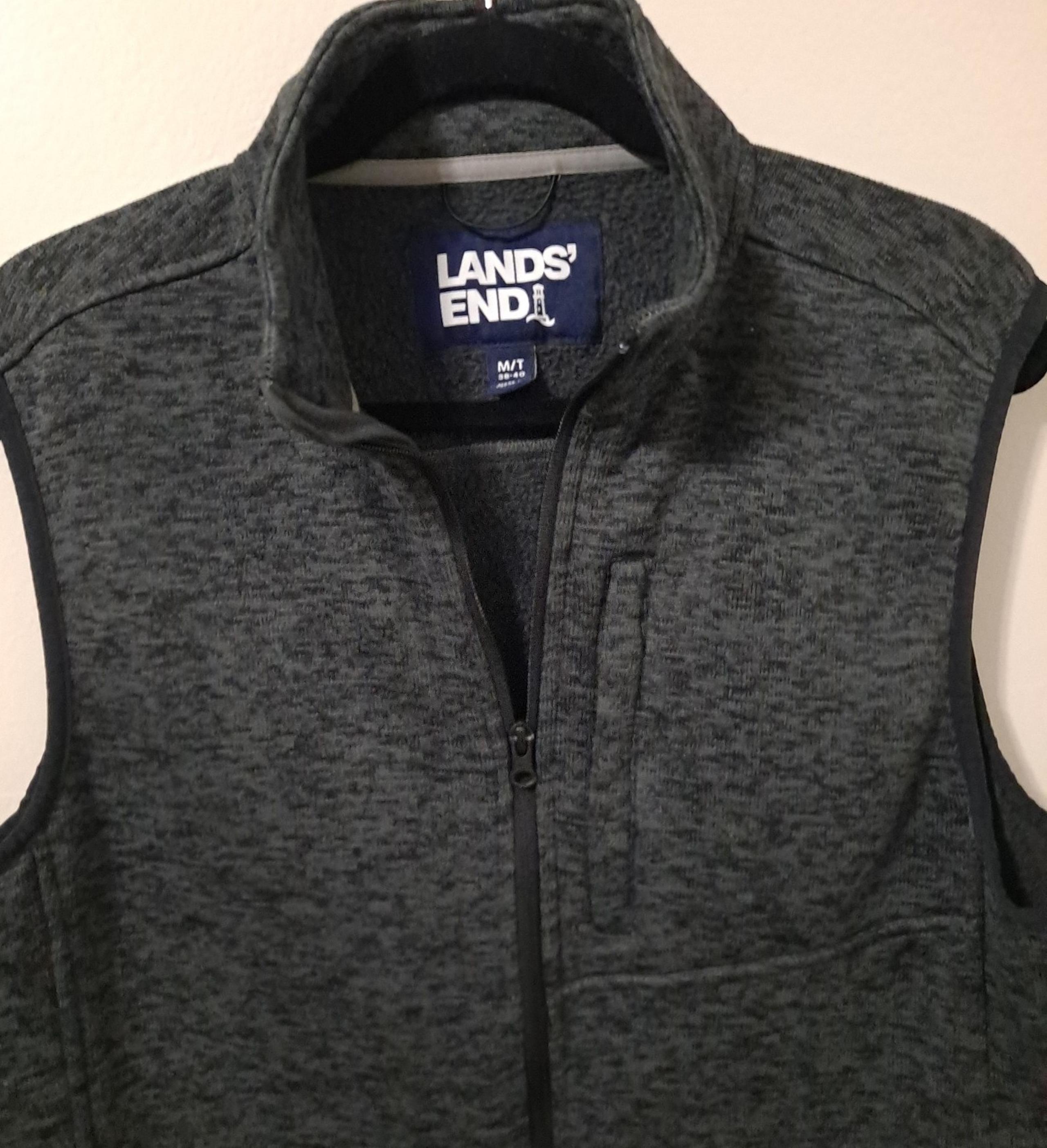 Land’s End Men’s M Sweater Vest Zip-Up Fleece  Outerwear