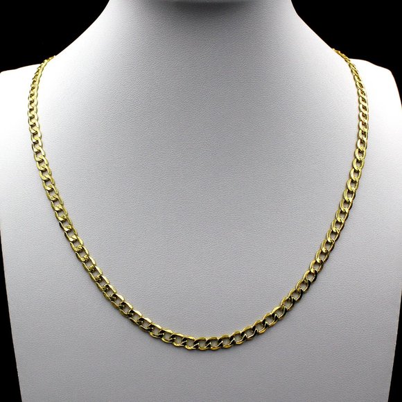 10K Yellow Gold 3.5mm 24" Curb Cuban Link Chain