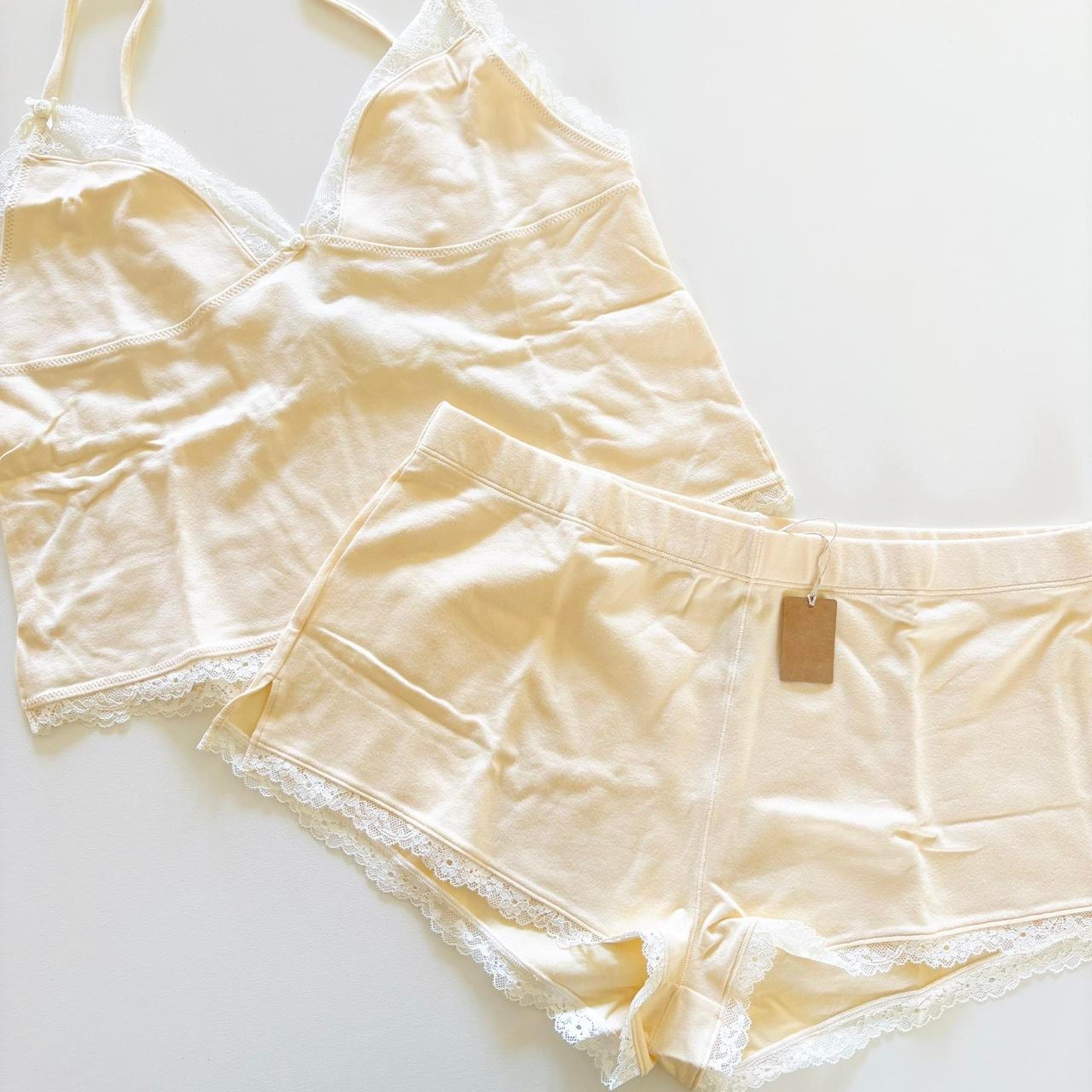 NWT Skims Cotton Jersey Lace Set