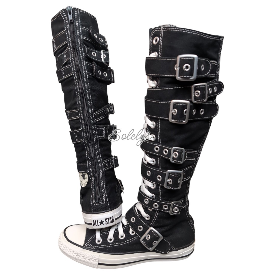 Converse RARE 2010 XXHI 7 Multi Strap Buckle Lace Up Knee