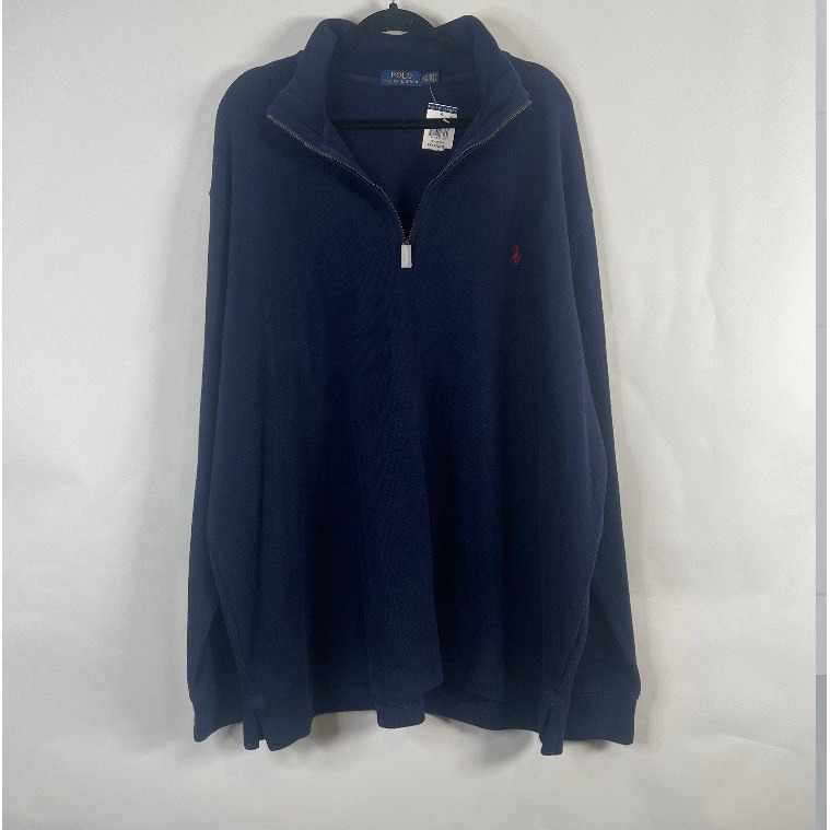 Polo Ralph Lauren Men's Sweater Size XL Navy 1/4 Zip Long Sleeve Cotton NWT