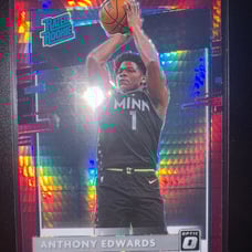 2020-21 Anthony Edwards Panini Donruss Optic Hyper Pink Prizm Rated Rookie Card