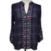 Johnny Was Vika Paris Effortless Blouse Womens Sz S Blue Plaid Embroidered Top