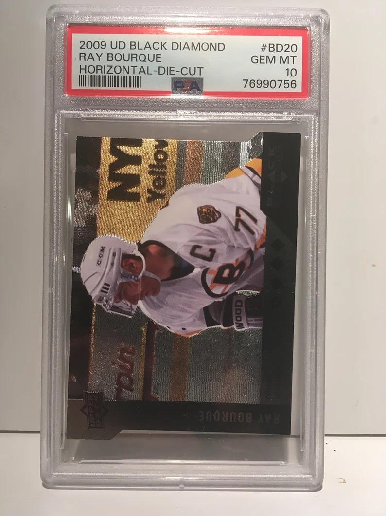 2009 Upper Deck Black Diamond HORIZONTAL Die Cut Raymond Bourque PSA 10 Graded E