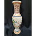 Vintage Tall Ceramic Vase with Hand Painted Flower and Accents