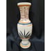 Vintage Tall Ceramic Vase with Hand Painted Flower and Accents