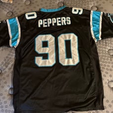 VINTAGE REEBOK CAROLINA PANTHERS JULIUS PEPPERS BLACK NFL JERSEY