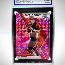 2020 Panini Joe Burrow Rookie Camo Pink Mosaic Gem Mint Bengals