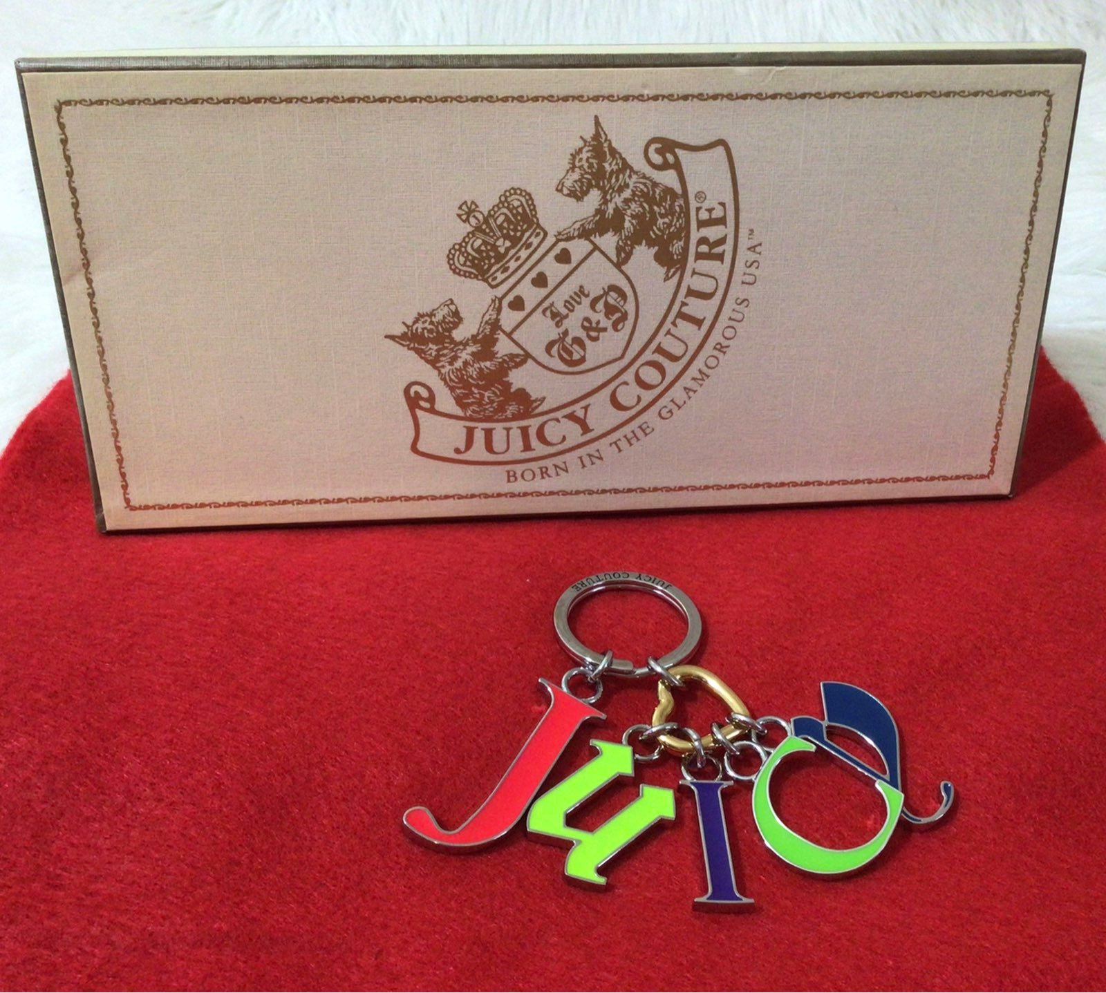 New! Juicy Couture Multi-Charm Key Purse Keychain