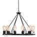 Lacey 28 Wide Round Black 12-Light LED Wagon Wheel Chandelie