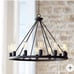 Lacey 28 Wide Round Black 12-Light LED Wagon Wheel Chandelie