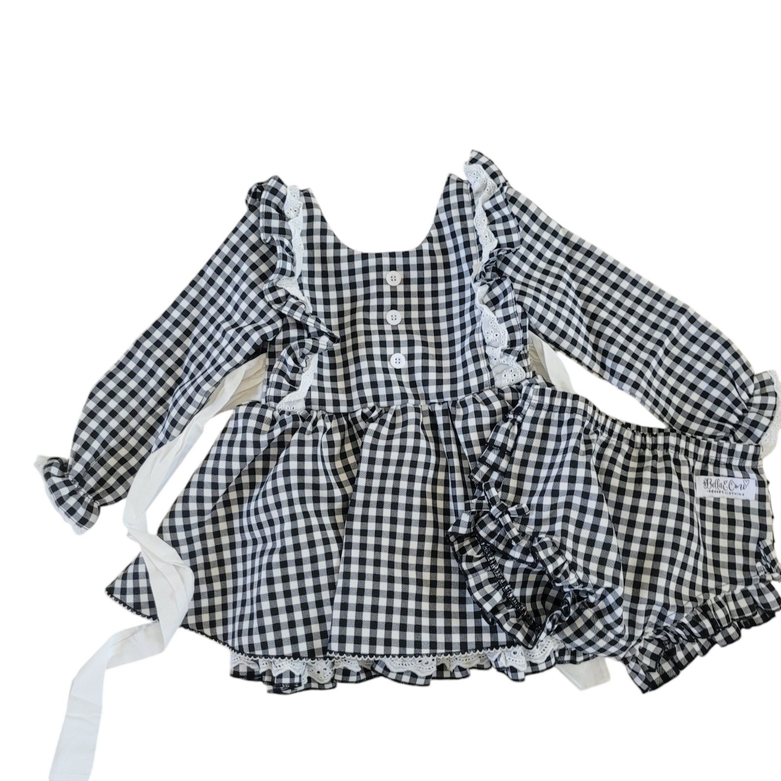 Bella & Omi Black Gingham Dress + Bloomers