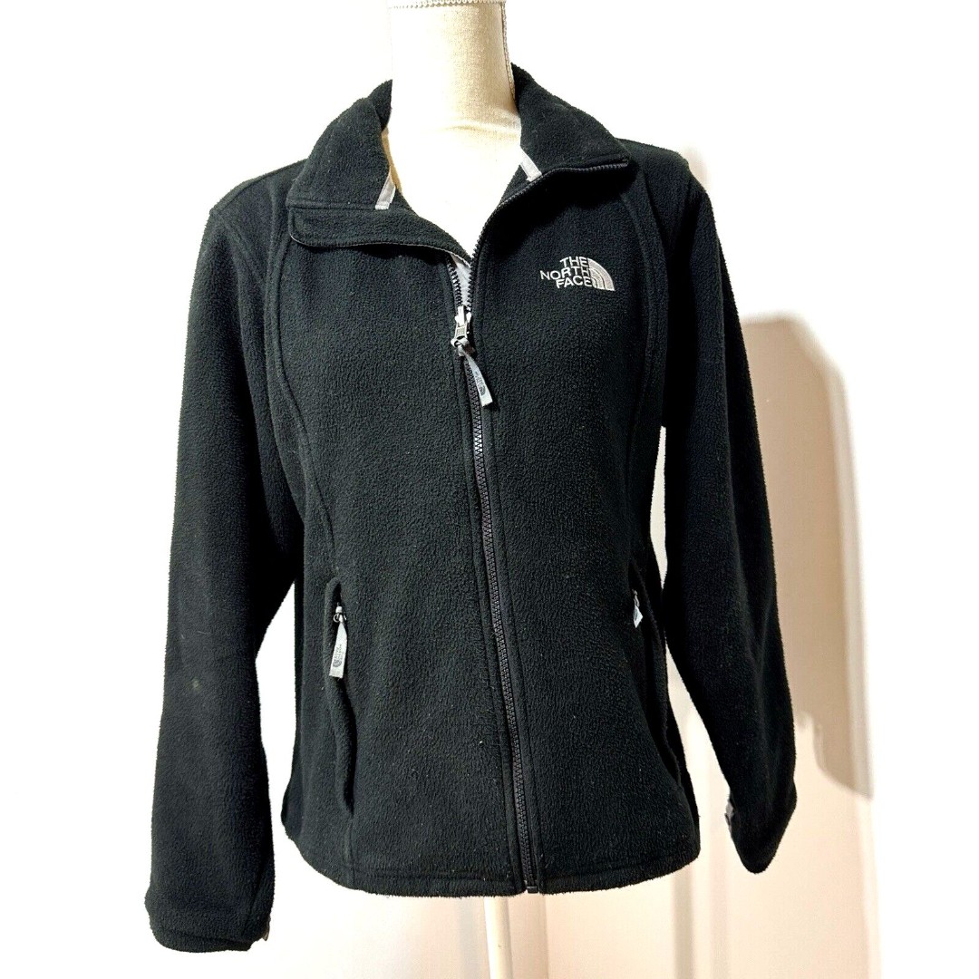 The North Face Jacket Womens Medium Black Fleece Full Zip Mock Neck Hike Outdoor