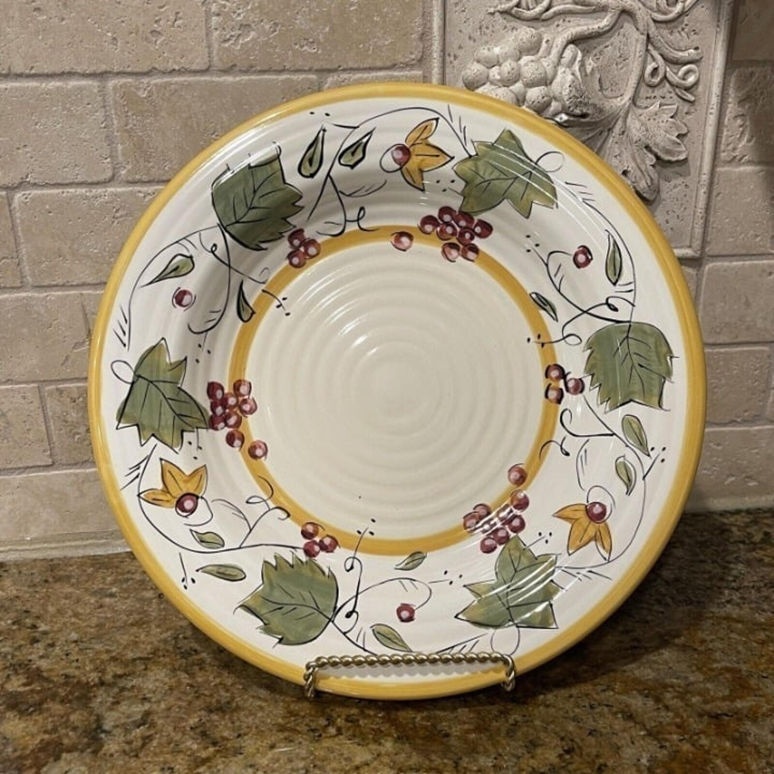 Bowl Plate 10.75" Chateau Napa Hand Painted Pasta Ceramic EUC - Pier 1 Imports