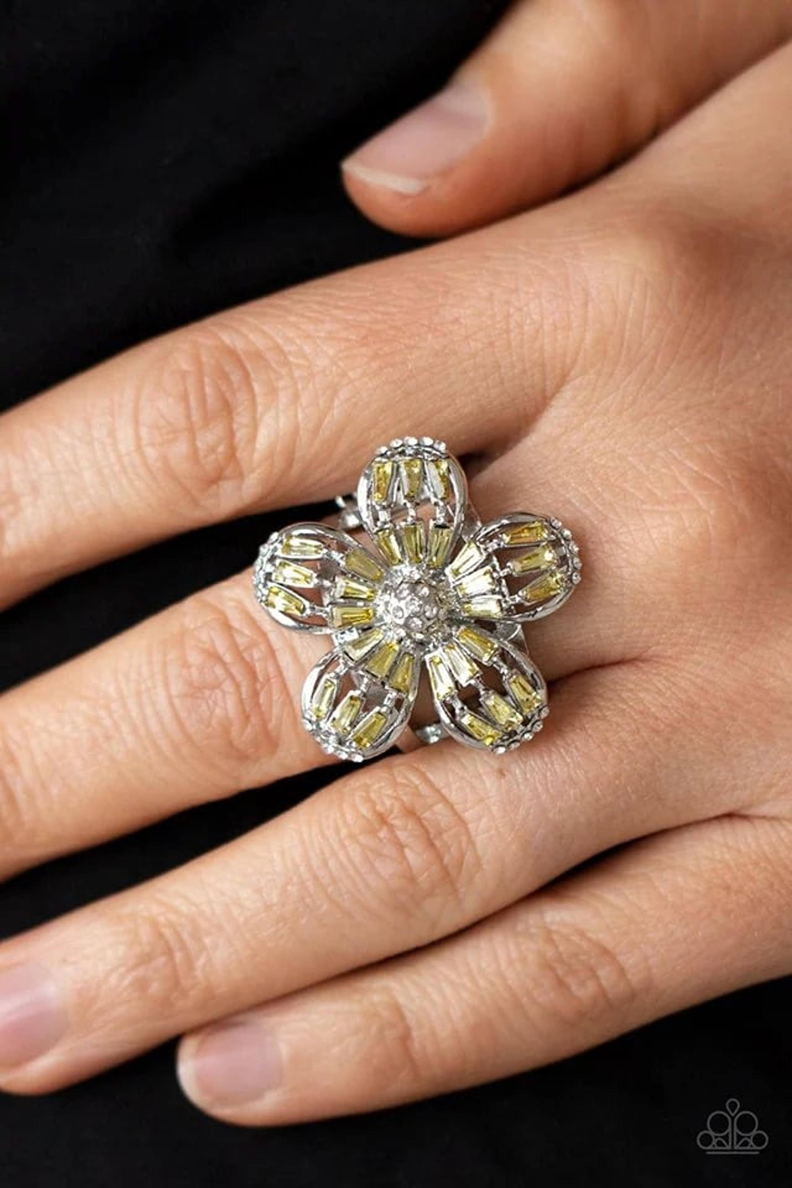 For Women Paparazzi Ring ~ Botanical Ballroom - Yellow