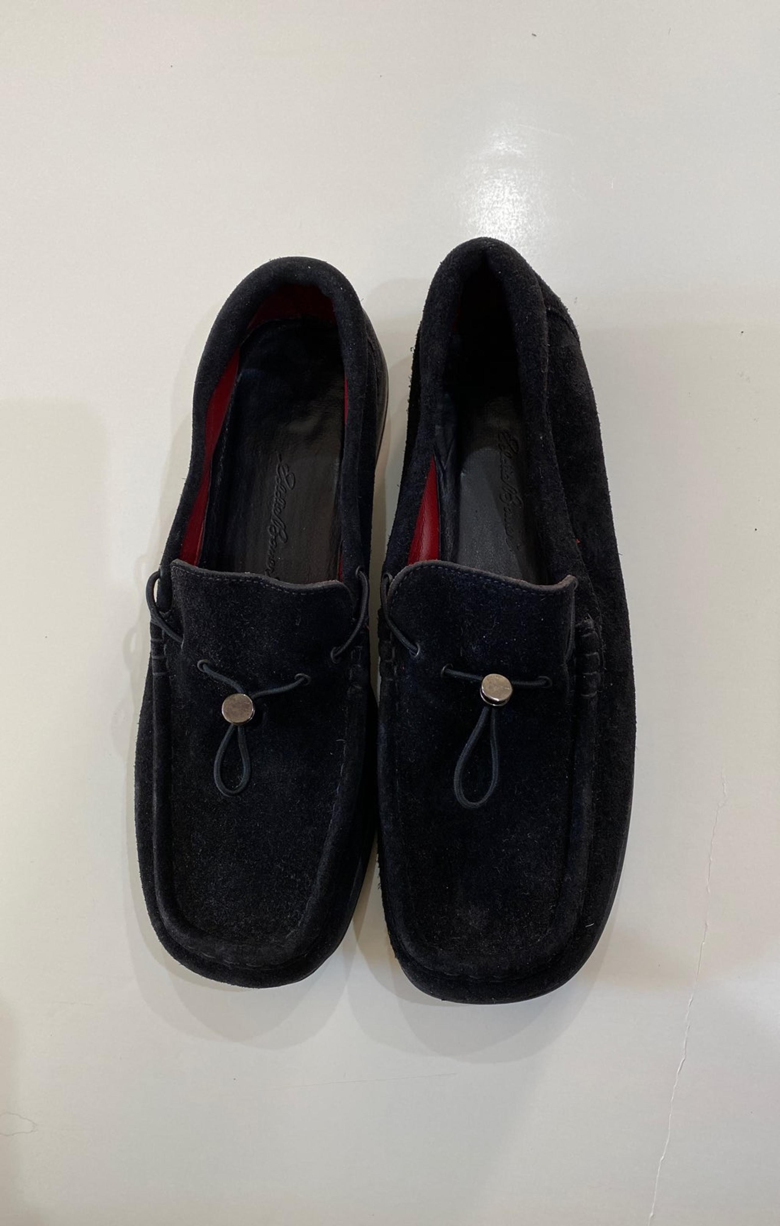 Eddie Bauer Black Suede Leather Comfy Fl