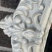 Vintage OVAL white ivory Wood l Frame Mirror FLORAL Ornate