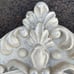Vintage OVAL white ivory Wood l Frame Mirror FLORAL Ornate