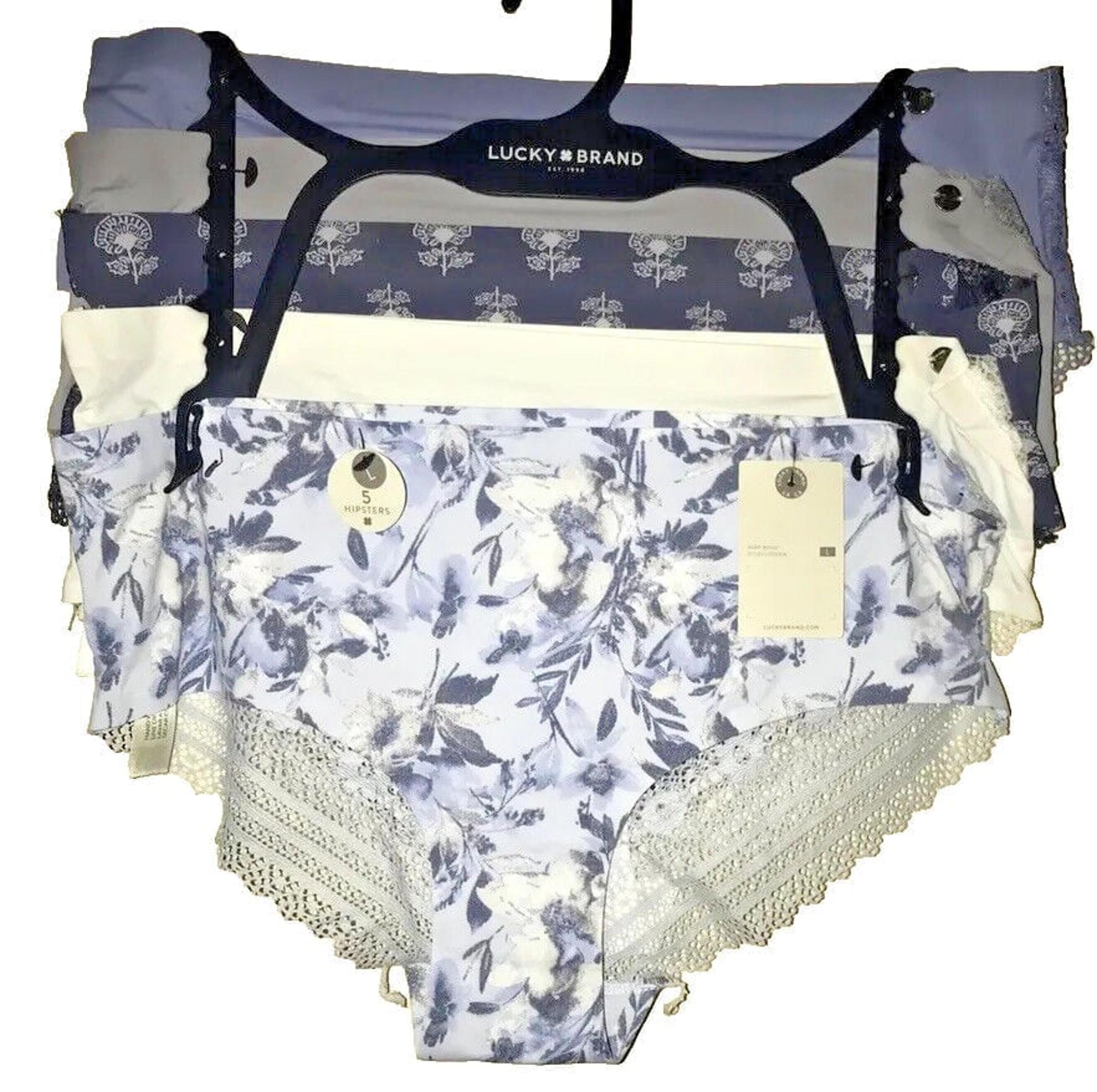 Lucky Brand Womens Size L 5-Pack Hipster Panties Style LVDO 5876 New With Tags
