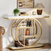 41.3 Console Table, 4-Tier Sofa Table Entryway Table with Circle Base