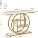 41.3 Console Table, 4-Tier Sofa Table Entryway Table with Circle Base