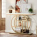 41.3 Console Table, 4-Tier Sofa Table Entryway Table with Circle Base