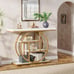 41.3 Console Table, 4-Tier Sofa Table Entryway Table with Circle Base