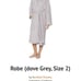 Barefoot Dreams Cozychic Long Robe Unisex Dove Grey Size 2