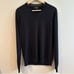 The Kooples Leather Trim V-Neck Merino Wool Sweater in Black XL