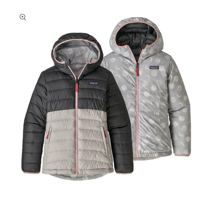 Patagonia girls reversible down hoodie