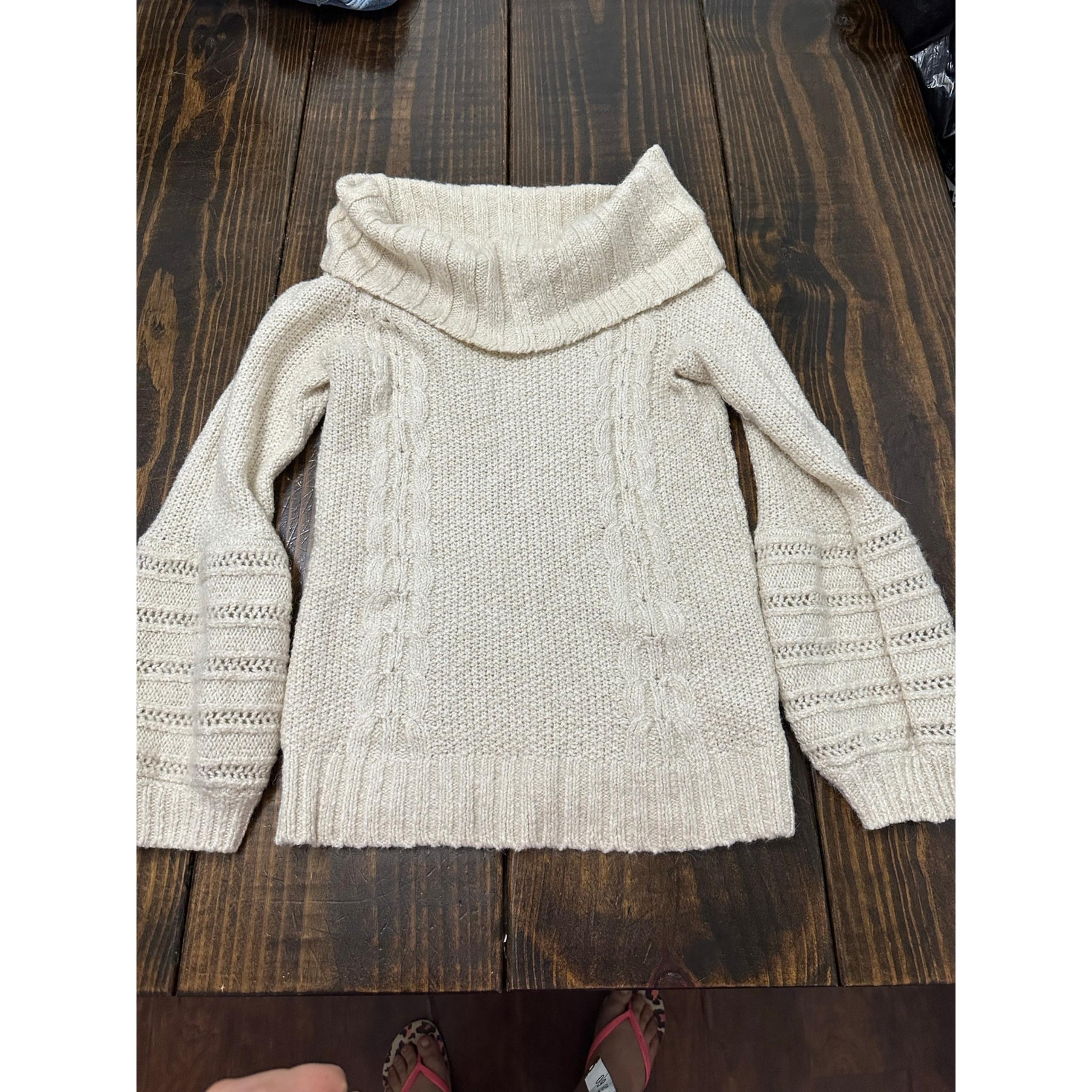 Sleeping on Snow cowl neck cable knit sweater S