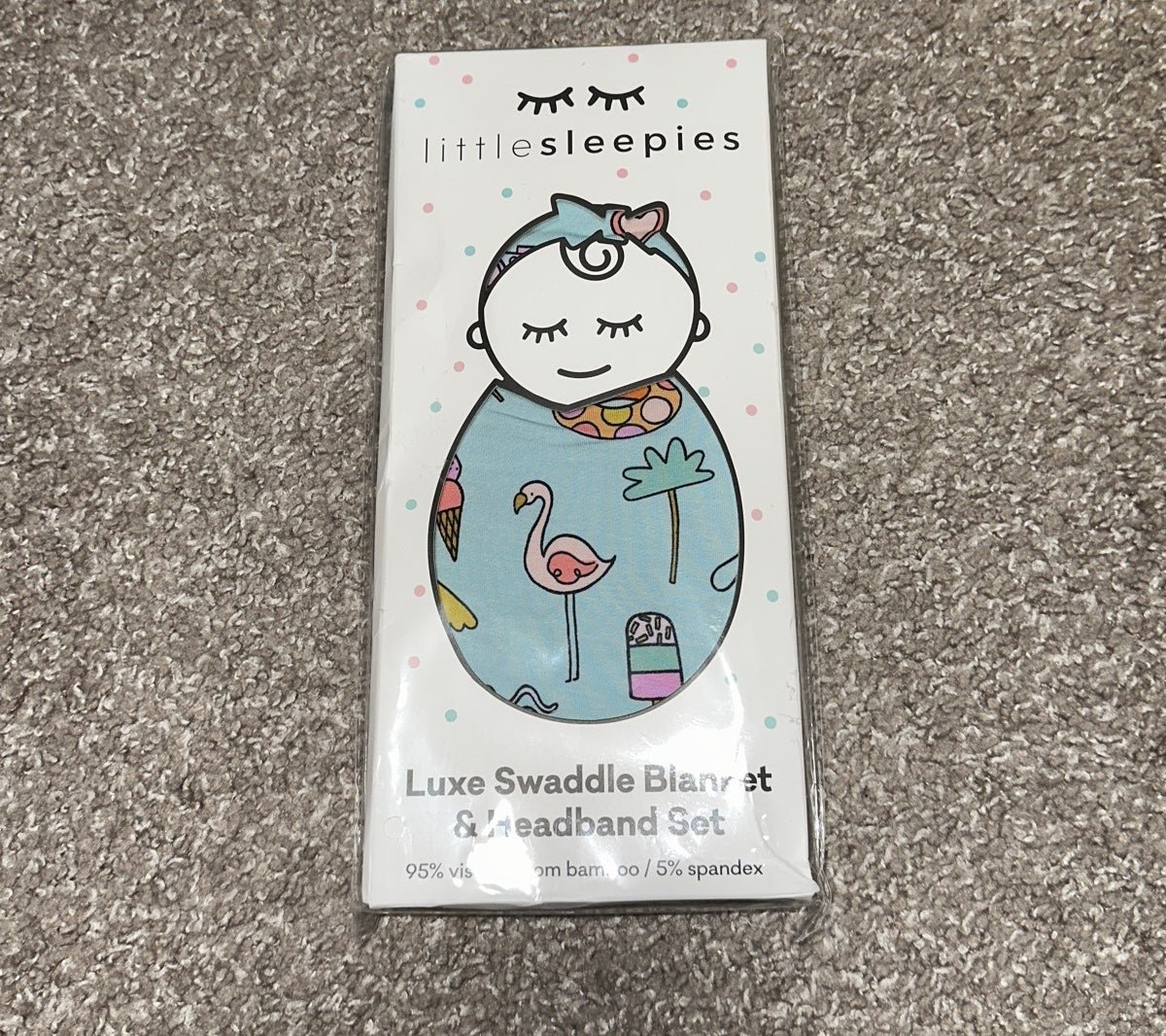 Little Sleepies Swaddle and bow Set