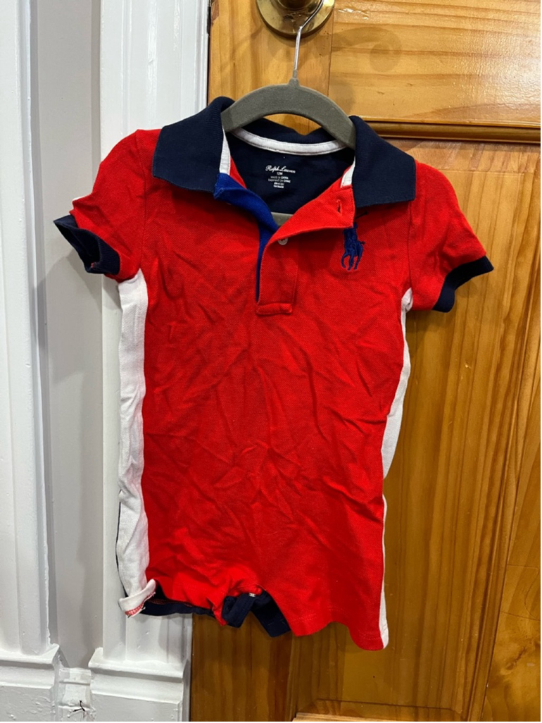 Little Boys Ralph Lauren One Piece Big Hit Pony Romper Size 12 Months